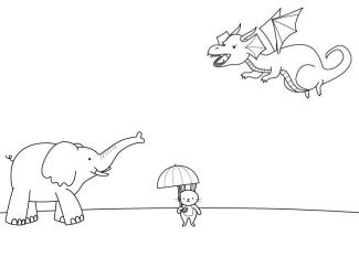 Duelo: dibujo para colorear e imprimir