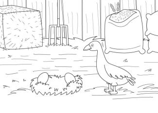 Oca asustada: dibujo para colorear e imprimir