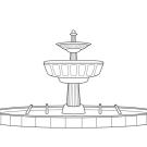 Fuente luminosa: dibujo para colorear e imprimir