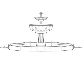 Fuente luminosa: dibujo para colorear e imprimir