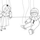 Marionetas: dibujo para colorear e imprimir