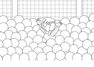 Piscina de bolas: dibujo para colorear e imprimir
