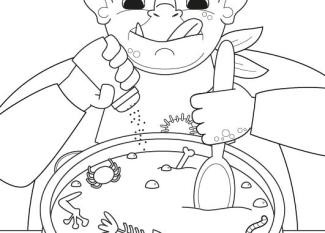 Comida del ogro: dibujo para colorear e imprimir