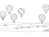 Carrera de globos: dibujo para colorear e imprimir