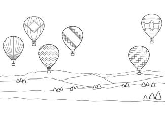 Carrera de globos: dibujo para colorear e imprimir