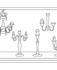 Candelabros: dibujo para colorear e imprimir