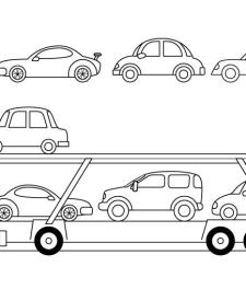 Camión portacoches: dibujo para colorear e imprimir
