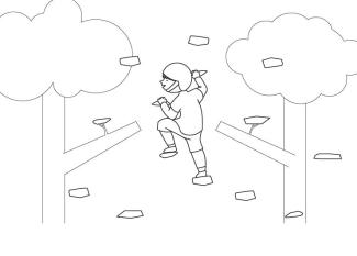 Pared de escalada: dibujo para colorear e imprimir
