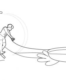 Esquí acuático: dibujo para colorear e imprimir