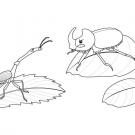 ¿Dinosaurio o insecto?: dibujo para colorear e imprimir