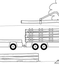 Camión maderero: dibujo para colorear e imprimir