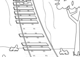 Puente tibetano: dibujo para colorear e imprimir