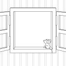 Ventana: dibujo para colorear e imprimir