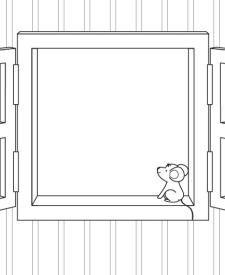 Ventana: dibujo para colorear e imprimir