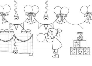 Fiesta de cumpleaños: dibujo para colorear e imprimir