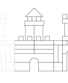 Castillo de direferentes formas: dibujo para colorear e imprimir