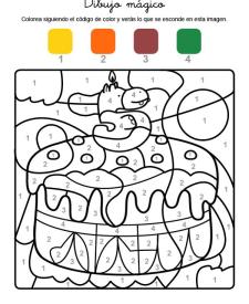 Dibujo mágico cumpleaños 5: dibujo para colorear e imprimir