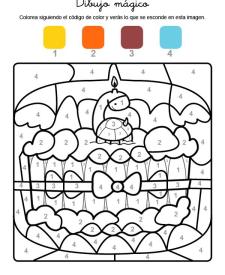 Dibujo mágico cumpleaños 6: dibujo para colorear e imprimir