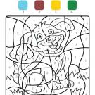Dibujo mágico de un perrito: dibujo para colorear e imprimir