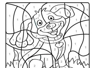 Dibujo mágico de un perrito: dibujo para colorear e imprimir