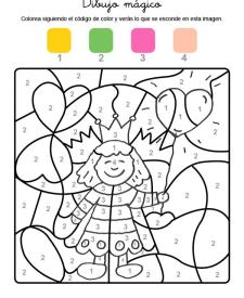 Dibujo mágico de una princesa: dibujo para colorear e imprimir