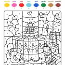 Dibujo mágico de una tarta: dibujo para colorear e imprimir