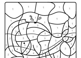 Dibujo mágico de una ballena: dibujo para colorear e imprimir