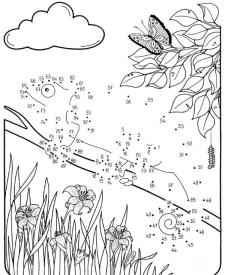 Dibujo de unir puntos de camaleón: dibujo para colorear e imprimir