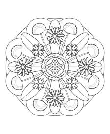 Mandala floral: dibujo para colorear e imprimir
