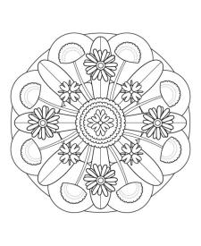 Mandala floral: dibujo para colorear e imprimir