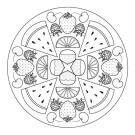 Mandala de frutas: dibujo para colorear e imprimir