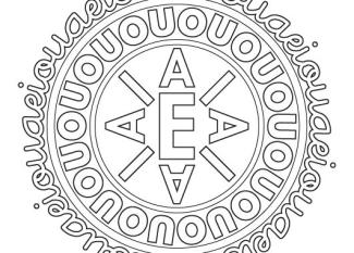 Mandala de letras: dibujo para colorear e imprimir