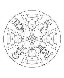 Mandala rayuela: dibujo para colorear e imprimir