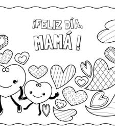 ¡Feliz día, mamá!: dibujo para colorear e imprimir