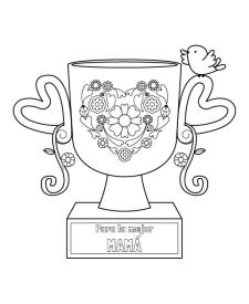 Trofeo para mamá: dibujo para colorear e imprimir