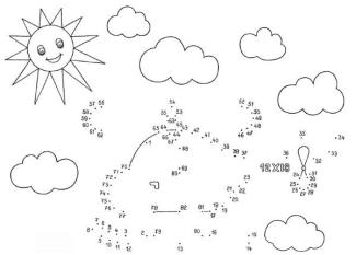 Dibujo de unir puntos de helicóptero: dibujo para colorear e imprimir
