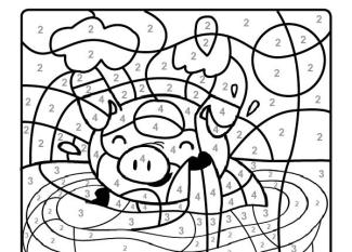 Dibujo mágico de un cerdito: dibujo para colorear e imprimir