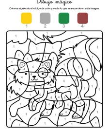 Dibujo mágico de un gatito: dibujo para colorear e imprimir