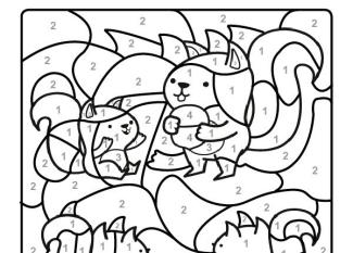 Dibujo mágico de ardillas: dibujo para colorear e imprimir