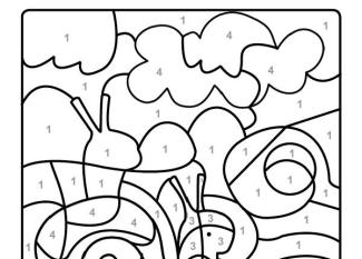 Dibujo mágico de un caracol: dibujo para colorear e imprimir