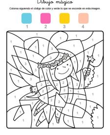 Dibujo mágico de un hada: dibujo para colorear e imprimir