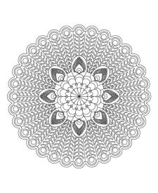 Mandala de pavo real: dibujo para colorear e imprimir