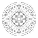 Mandala rosa de los vientos: dibujo para colorear e imprimir