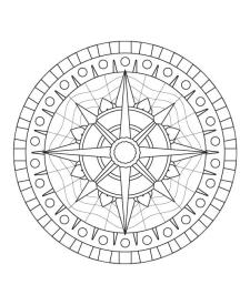 Mandala rosa de los vientos: dibujo para colorear e imprimir