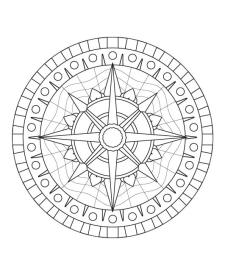 Mandala rosa de los vientos: dibujo para colorear e imprimir