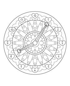 Mandala reloj: dibujo para colorear e imprimir