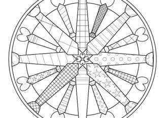 Mandala corbata: dibujo para colorear e imprimir