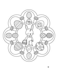 Mandala de Pascua: dibujo para colorear e imprimir