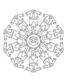 Mandala de Papá Noel: dibujo para colorear e imprimir