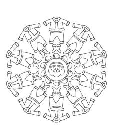 Mandala de Papá Noel: dibujo para colorear e imprimir